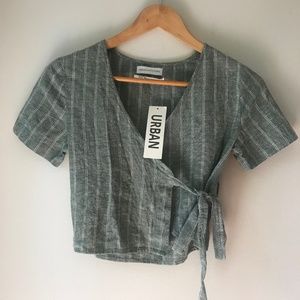 NWT Urban Outfitters Stripe Wrap Top XS